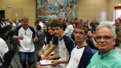 Nach der Pr&auml;sentation: Erleichterung! 