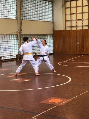Vanessa und Tobias beim Kumite 
