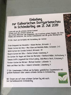 Foto des Albums: Erste Kulinarische Dorfgartenschau Schönderling (31.07.2019)