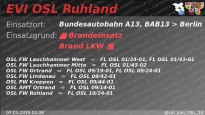 Foto des Albums: Brandeinsatz Bundesautobahn A 13 Ortrand-Ruhland