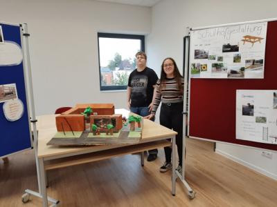 Der WPU 10 Nawi zeigt die Planungsideen f&uuml;r den Schulhof. 