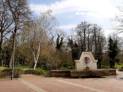 Historischer Brunnen, dahinter nat&uuml;rliche Quelle 
