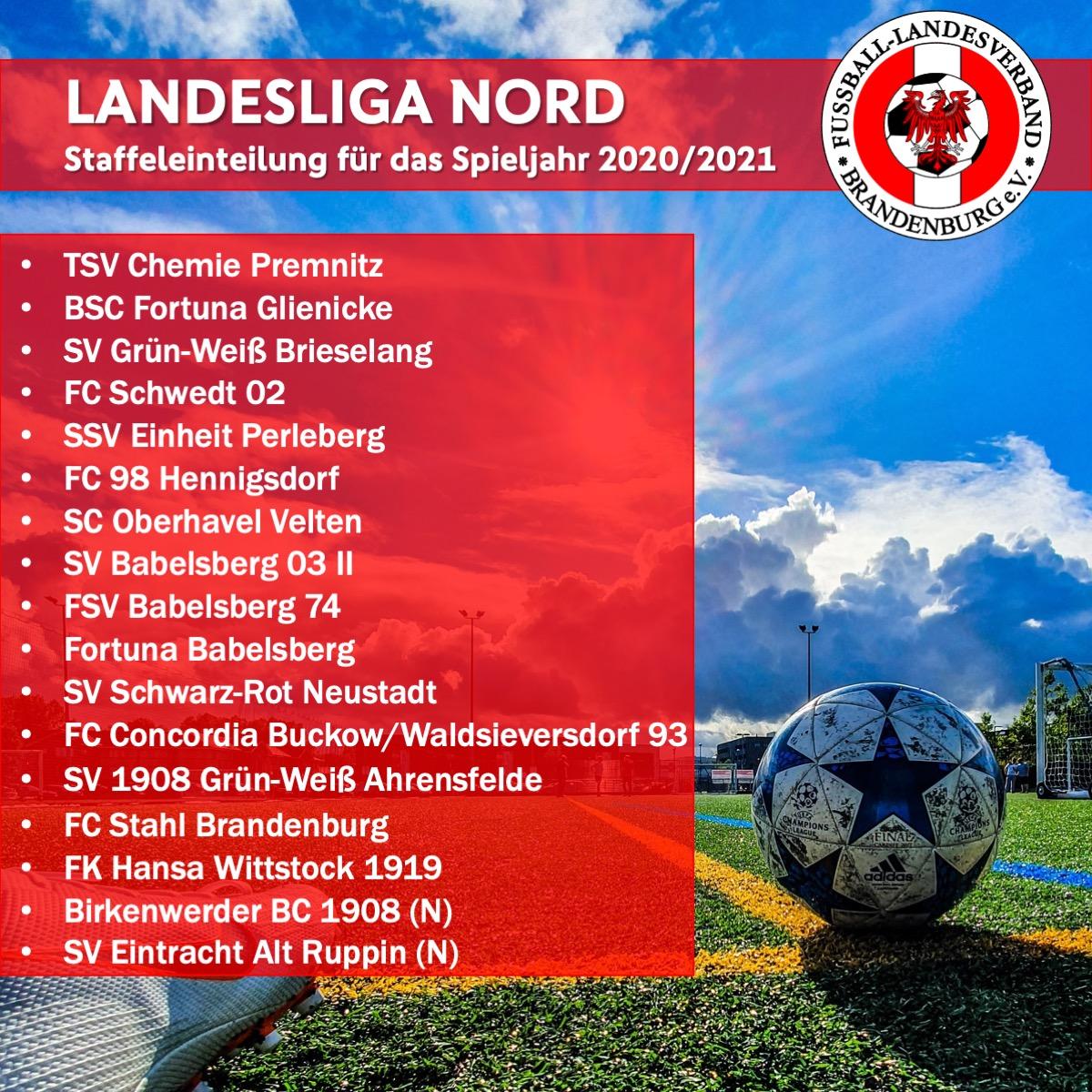 Reverberación Aprendizaje confirmar Fußball-Landesverband Brandenburg e.V. - Landes-Staffeln der Herren für  2020/21