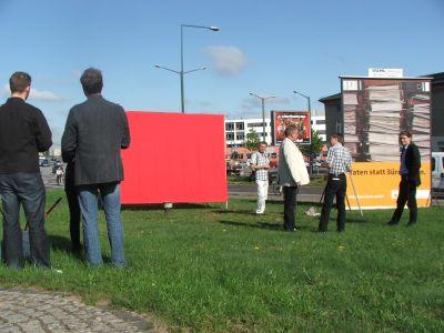 Foto des Albums: Kommunalwahl 2008: LINKE stellt erste Großfläche vor (12.09.2008)