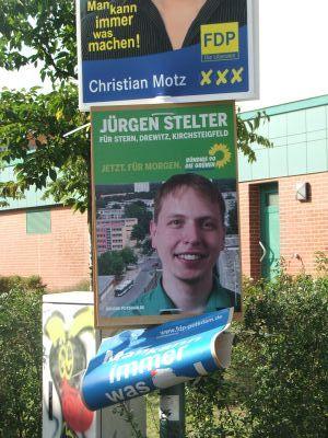 Foto des Albums: Wahlkampfstand der Grünen am Johannes-Kepler-Platz (17.09.2008)
