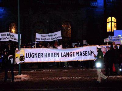 Foto des Albums: Demonstration für das Kindermusiktheater Buntspecht vor dem Stadthaus (12.01.2009)