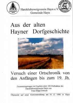 Foto des Albums: HK: Vorstellung des 1. Hayner Heimatheftes 01.12.1996 (23. 07. 2010)
