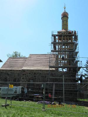 Foto des Albums: Wiederaufbau Kirchturm Werbig (06.06.2011)