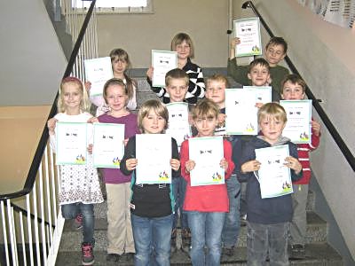 Bild: Die Erstplatzierten unserer 2. Klasse 