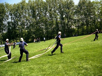 Team der FF Libbenichen beim Angriff L&ouml;schangriff 