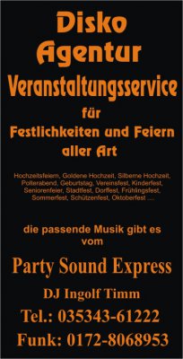 Foto des Albums: Info-Flyer Party Sound Express und Fotos DJ Ingolf (01.01.2012)