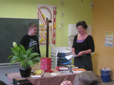 Bild: Schulsieger im Vorlesewettbewerb der 6. Klasse - Max Schröter