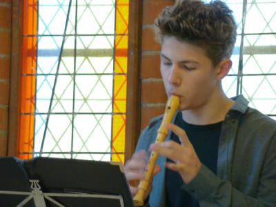Foto des Albums: Blockflötenschüler beim Kirchencafé in St. Marien Parchim