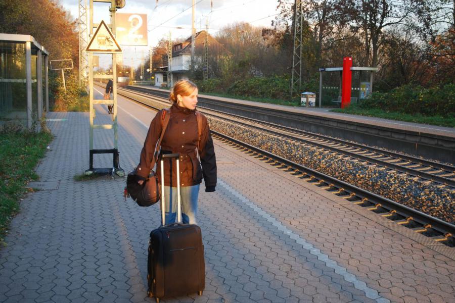 Bild: und Montag wartet die Uni: Katharina auf dem Heimweg nach Münster