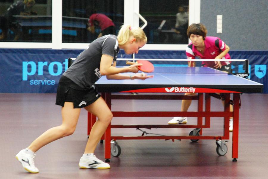 Bild: Kristin Silbereisen gewann die ersten beiden Sätze gegen Seok Ha Jung