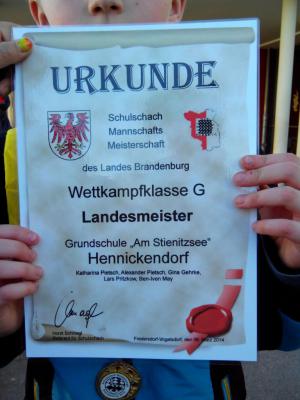 Foto des Albums: Unsere erfolgreiche Schulschachmannschaft (17.03.2014)