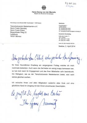 Wir haben eine R&uuml;ckmeldung bekommen. 