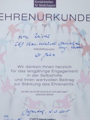 Foto des Albums: Ehrung 20 Jahre SHG CED Passau