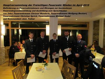 Fotoalbum Bilder aus der Generalversammlung der Freiw. Feuerwehr Wieden