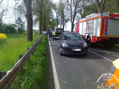 R&uuml;stwagen an der Einsatzstelle 