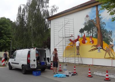 Foto des Albums: Neues Wandbild für die Kita Fuchsbau (06. 08. 2015)