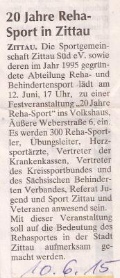 Foto des Albums: Jubiläumsveranstaltung 20 Jahre RehaSport in der SG Zittau- Süd (12. 06. 2015)