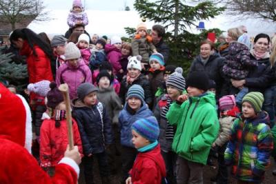 Foto des Albums: Aufstellen ds Weihnachtsbaumes in Leezen, Schloßlatz