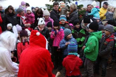 Foto des Albums: Aufstellen ds Weihnachtsbaumes in Leezen, Schloßlatz