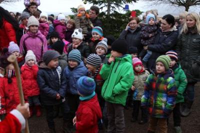Foto des Albums: Aufstellen ds Weihnachtsbaumes in Leezen, Schloßlatz