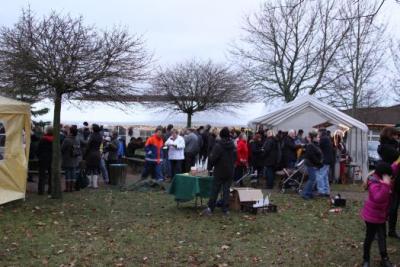 Foto des Albums: Aufstellen ds Weihnachtsbaumes in Leezen, Schloßlatz