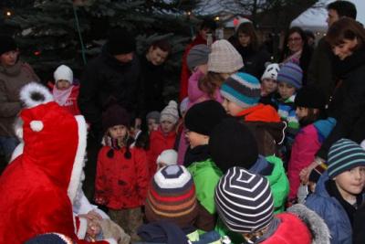 Foto des Albums: Aufstellen ds Weihnachtsbaumes in Leezen, Schloßlatz