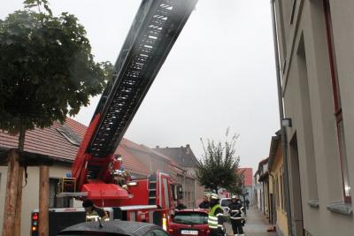 Geb&auml;udebrand mit Menschenrettung  