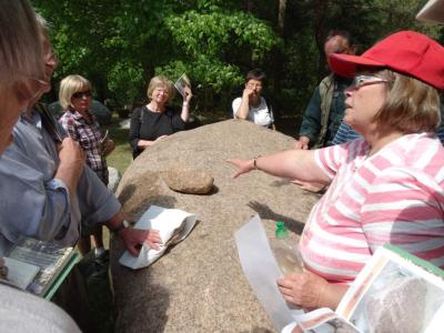 Geologin Renate B&ouml;nig-M&uuml;ller erkl&auml;rt den Aland-Rapakivigranit 