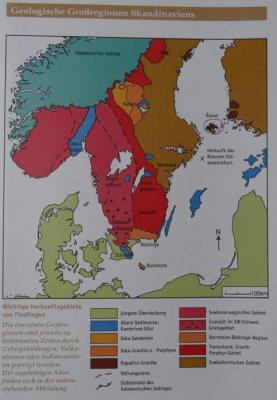 Geologische Gro&szlig;regionen Skandinaviens, aus- Eiszeit-Findlingsgarten Todtgl&uuml;singen, I. u. F. Vorwerk 