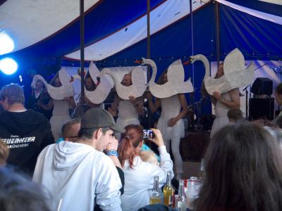 die Faschingstruppe mit Schwanensee 