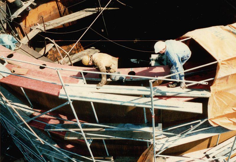 Foto der Galerie: Bau der Sicherungsmanschette für das Fundament 1987