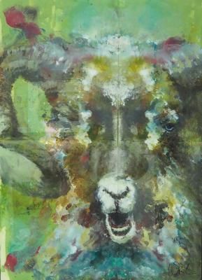 Vorschaubild: Ziegenbock, 50x70cm Acryl auf Papier