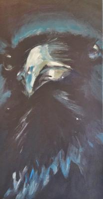 Vorschaubild: Rabenschwarz, 30x60cm Acryl auf Leinwand