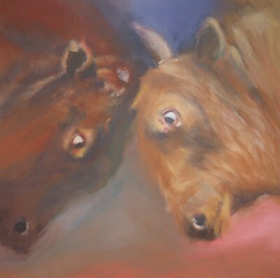 Vorschaubild: Duelo toro, 100x100cm Acryl auf Leinwand
