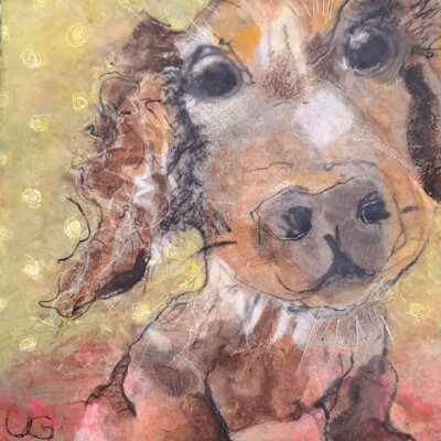 Vorschaubild: Emma, 20x20cm Mixed Media mit Wachs auf MDF