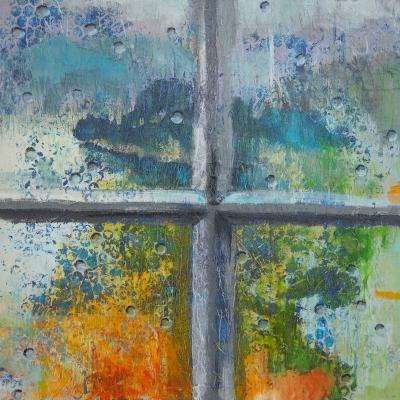 Vorschaubild: Regentag, 40x40cm Acryl auf Leinwand