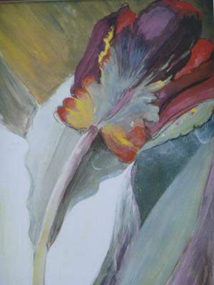 Vorschaubild: Papageientulpe, 70x100 cm Acryl auf MDF