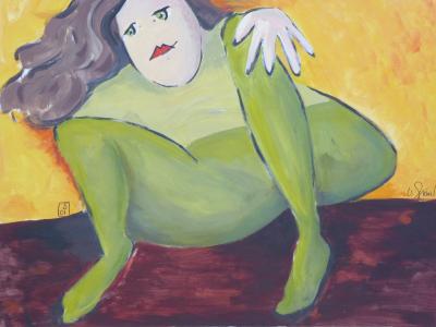 Vorschaubild: Frau muß viele Frösche küssen 80x60 cm Acryl