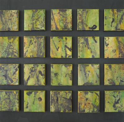 Vorschaubild: Dschungel, 60x60cm,  Acryl auf Leinwand und Holz