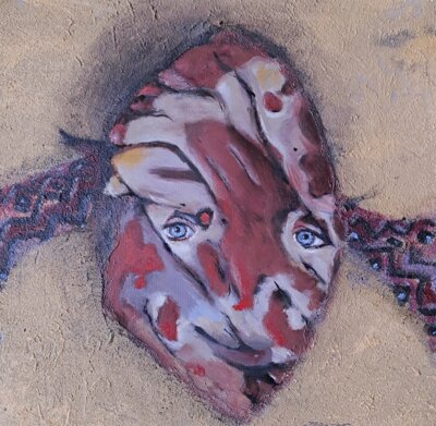 Vorschaubild: Maske, 50x50cm Acryl mit Sand auf Leinwand