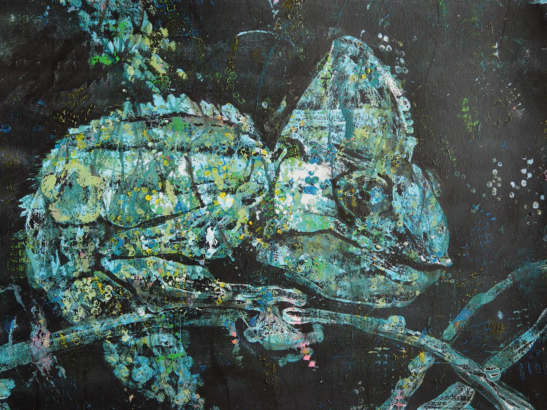 Bild: Chamäleon I, 30x40cm Mixed Media Papier