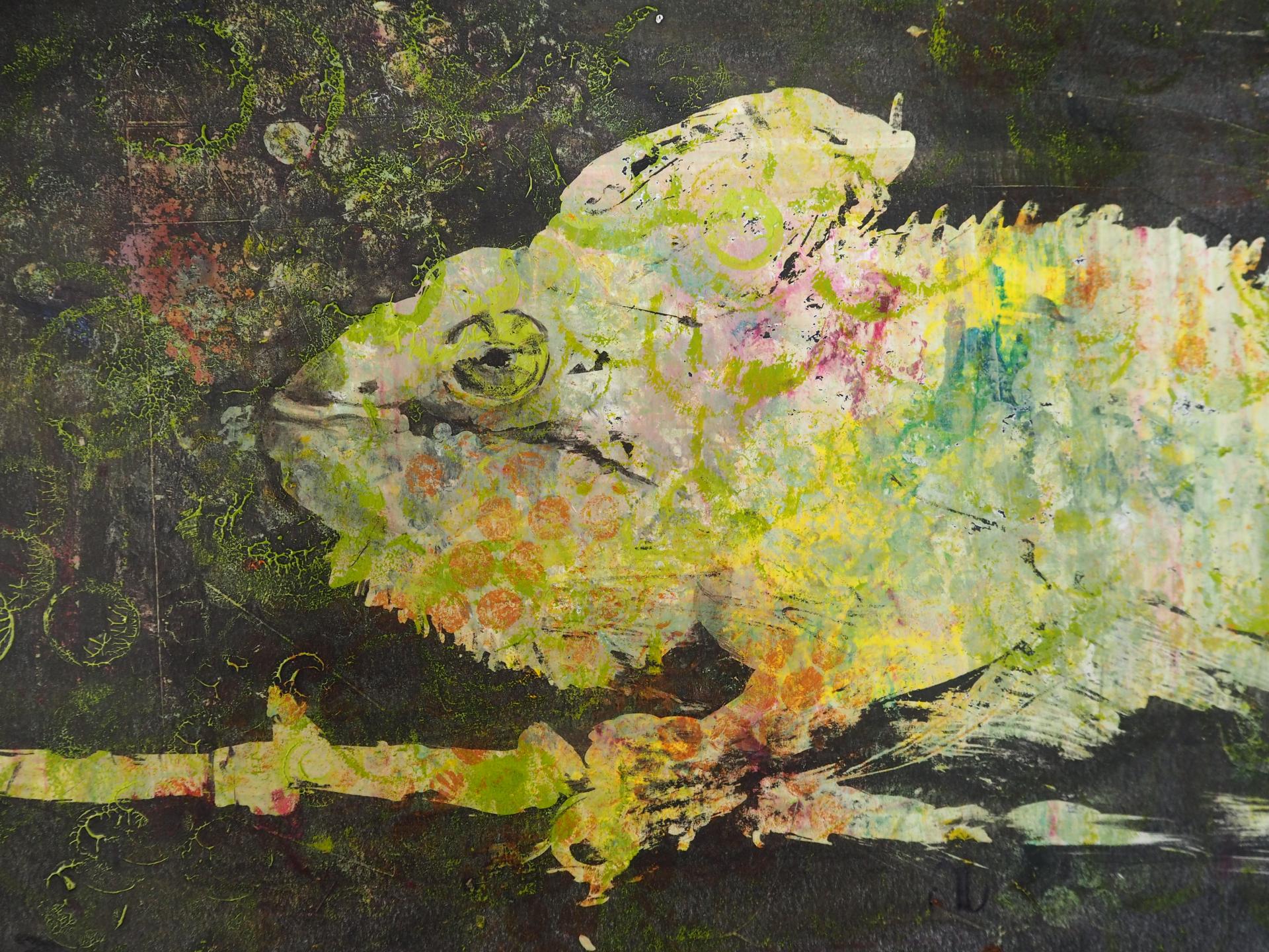 Bild: Chamäleon II, 30x40cm Mixed Media Papier