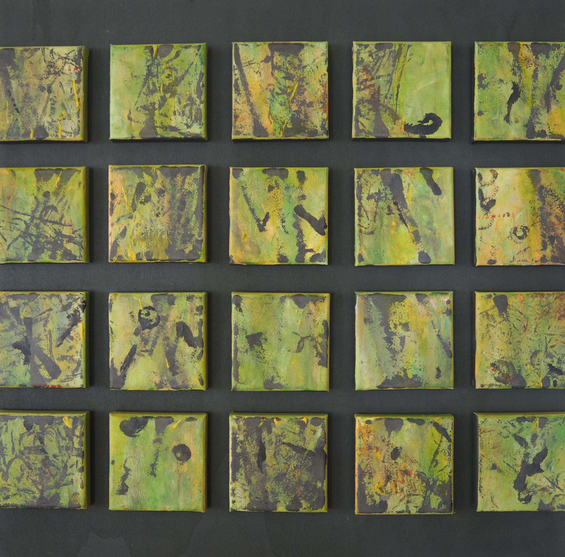 Bild: Dschungel, 60x60cm, Acryl auf Leinwand und Holz
