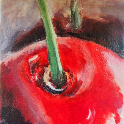 Vorschaubild: Kirsche, 10x10 cm Acryl auf Leinwand