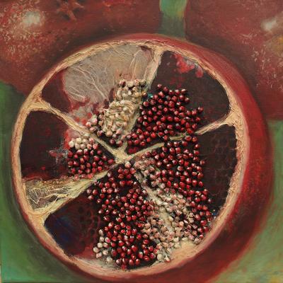 Vorschaubild: Granatapfel, 40x40 cm Acryl auf Leinwand